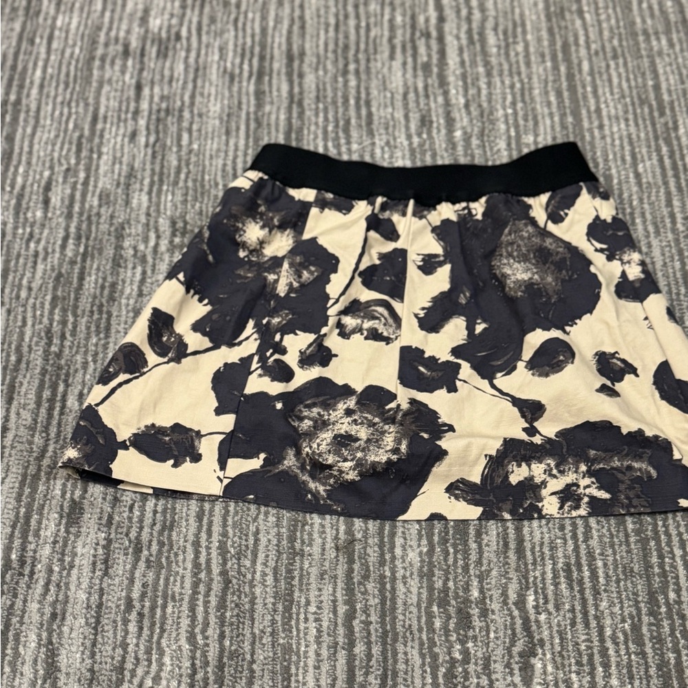 J. Crew Black and Cream A-Line Skirt